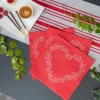 Badaboum Serviette En Papier Airlaid Liser Coeur Rouge