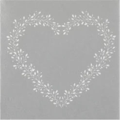 Badaboum Serviette En Papier Airlaid Liser Coeur Argent