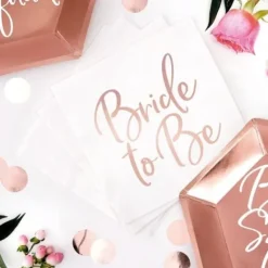 Badaboum Serviette En Papier Bride To Be Rose Gold