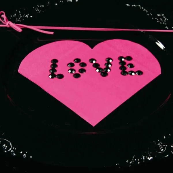 Badaboum Serviette En Papier Coeur Fuchsia X20