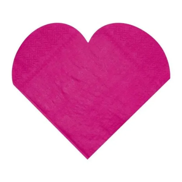 Badaboum Serviette En Papier Coeur Fuchsia X20