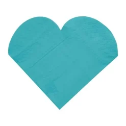 Badaboum Serviette En Papier Coeur Turquoise X20