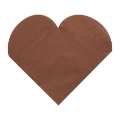 Badaboum Serviette En Papier Coeur Chocolat X20