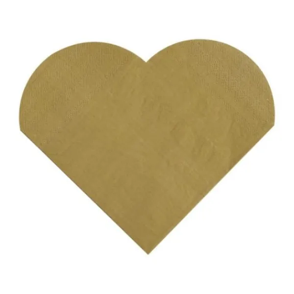 Badaboum Serviette En Papier Coeur Or X20