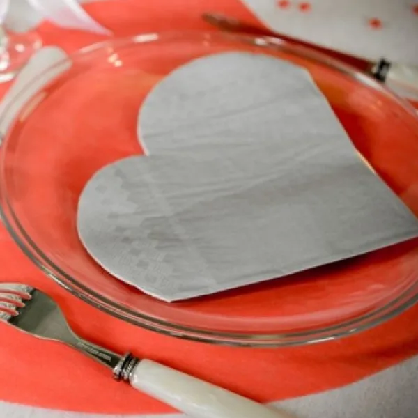 Badaboum Serviette En Papier Coeur Argent X20