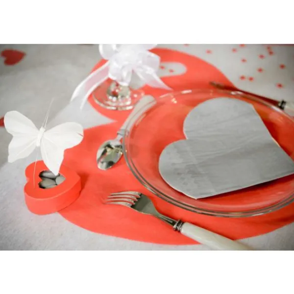 Badaboum Serviette En Papier Coeur Argent X20