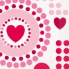 Badaboum Serviette En Papier Coeur Rouge Et Fuchsia X 16 Pi Ces