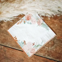 Badaboum Serviette En Papier Theme Vegetal Peony X 16 Pi Ces