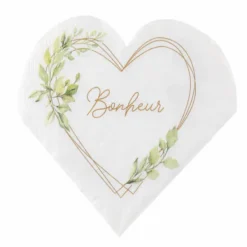 Badaboum Serviettes Coeur En Papier O Bonheur 33Cm X20 Pi Ces