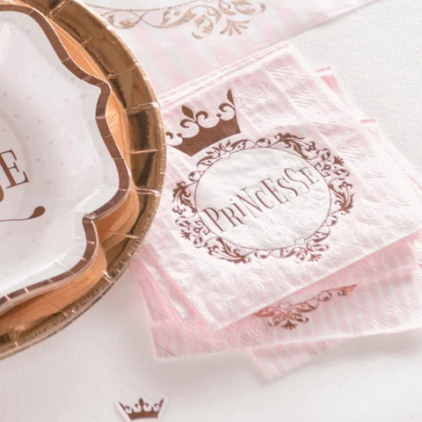 Hot Serviettes En Papier Anniversaire Princesse 25Cm X20 Pi Ces Theme Deco Princesse