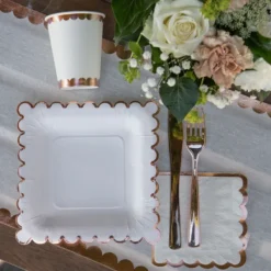 Badaboum Serviettes En Papier Festonn S Rose Gold 25Cm X20 Pi Ces
