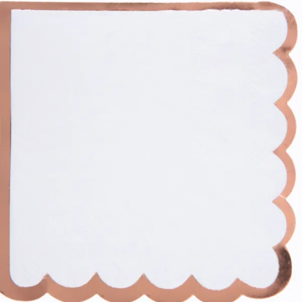 Badaboum Serviettes En Papier Festonn S Rose Gold 25Cm X20 Pi Ces