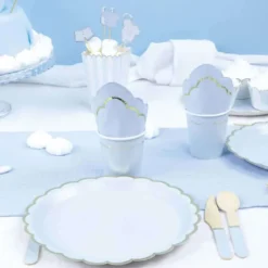 Clearance Serviettes 33X33 Cm Bleu Pastel X 16 Pi Ces Theme Deco Pastel