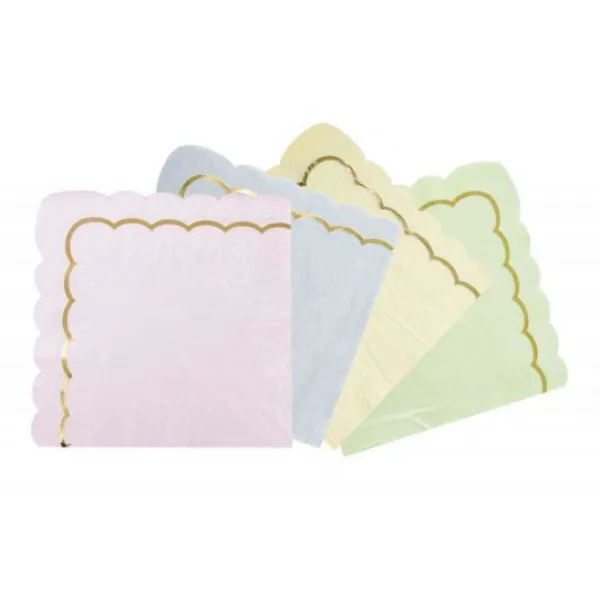 Discount Serviettes 33X33 Cm Pastel Assortis X 16 Pi Ces Theme Deco Pastel