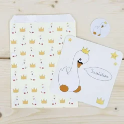 Best Set De 8 Invitation Baby Cygne Theme D Co Baby Shower