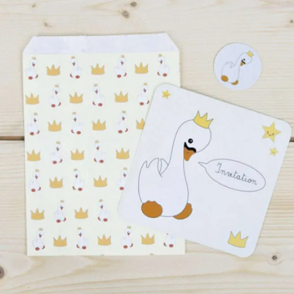 Best Set De 8 Invitation Baby Cygne Theme D Co Baby Shower