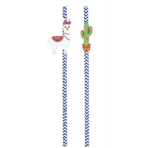 Best Set De 10 Pailles Chevrons Bleu Fonc Baby Lama Theme D Co Baby Shower