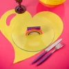 Badaboum Set De Table Coeur Pas Cher Jaune X 50 Pi Ces