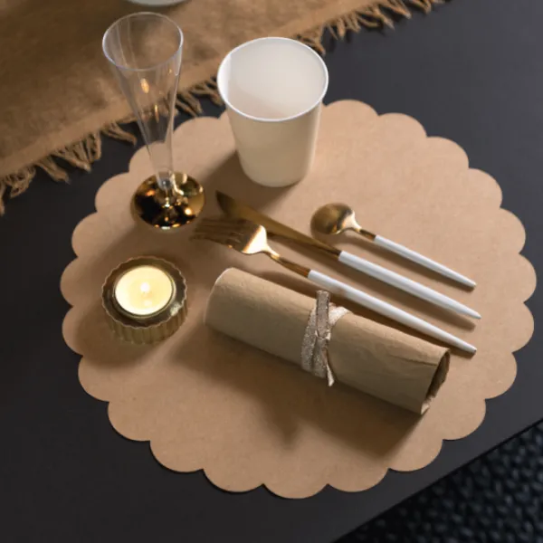Badaboum Set De Table Festonn Naturel X 6 Pi Ces