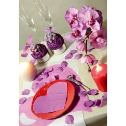 Badaboum Set De Table Jetable Coeur Corail X 50 Pi Ces
