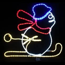 Badaboum Silhouette De Noel Lumineuse Bonhomme De Neige Sur Ski Online