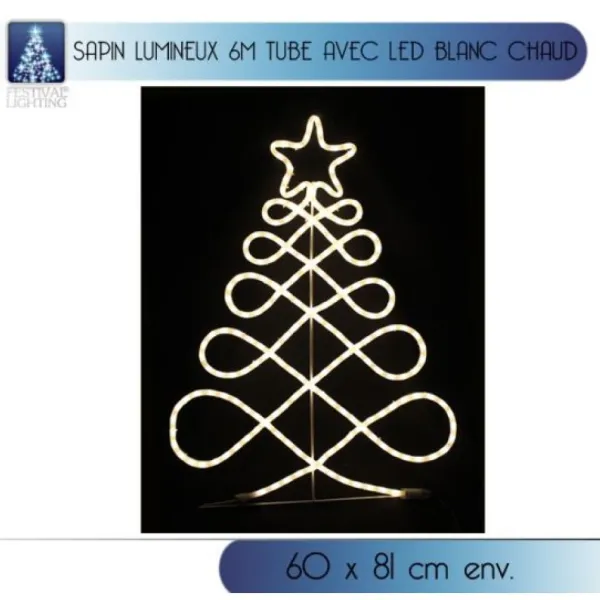 Badaboum Silhouette Sapin Lumineux 144 Led Blanc Chaud