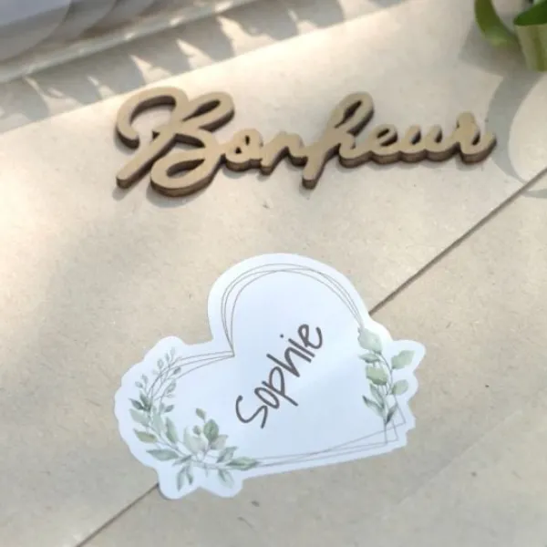 Badaboum Stickers Marque Place Autocollant Mariage O Bonheur 5 Cm X 16 Pi Ces