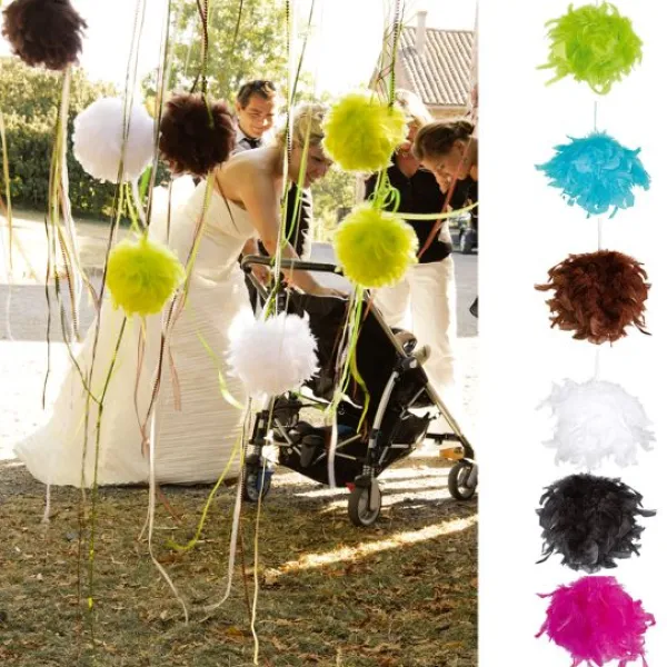 Badaboum Suspension Boule Plume 10 Cm