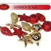 Badaboum Suspension Décoration Pour Sapin De Noel Rouge Et Or X 12 Pi Ces Best