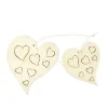 Badaboum Suspension Romantique De 2 Coeurs En Bois Grav S Blanc