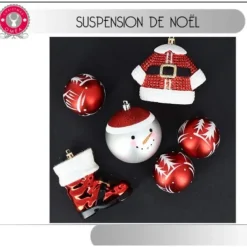 Badaboum Suspension Sapin De Noel Rouge Et Blanc X 6 Pi Ces Online