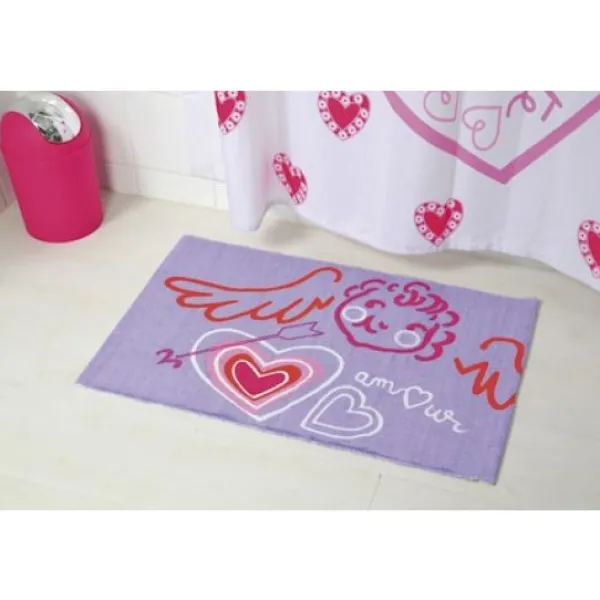 Badaboum Tapis De Bain Imprim Coeur 50 X 80 Cm