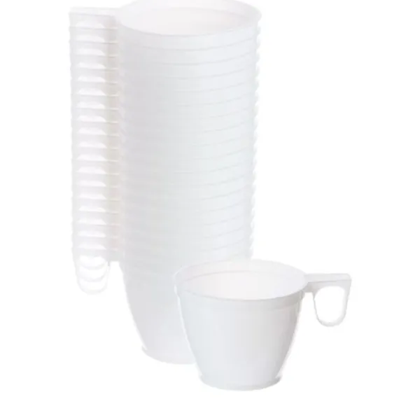Best Tasse Caf En Plastique Blanc R Utilisables X 20 Pi Ces Theme Eco-Responsable