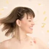 Badaboum Tube Confettis Rectangle Blanc Et Or 35Cm