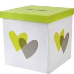 Badaboum Urne Mariage Avec Coeur Vert Anis