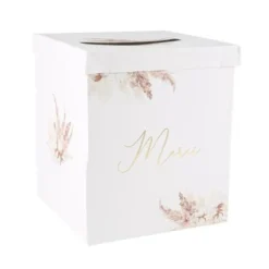 Badaboum Urne Merci Theme Pampas Fleurs De Coton