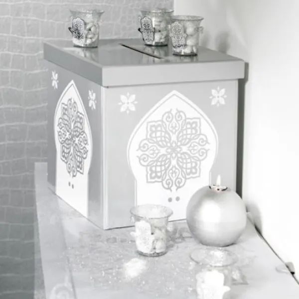 Discount Urne Orientale Argent Theme Eid Mubarak & Ramadan