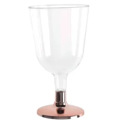 Badaboum Verre Pied En Plastique R Utilisable 15 Cl Rose Gold X6 Pi Ces